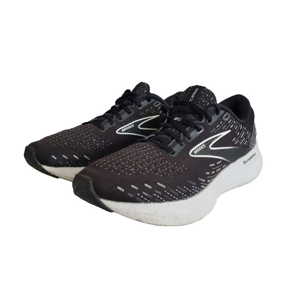 Brooks Glycerin 20 Shoes Women's Sz 10 B Black White Running Sneakers 120369B059